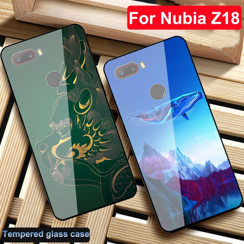 

Чехол для Nubia Z18, чехол из закаленного стекла для Nubia Z18 Z 18 NX606J, полностью защищающий чехол из твердого стекла