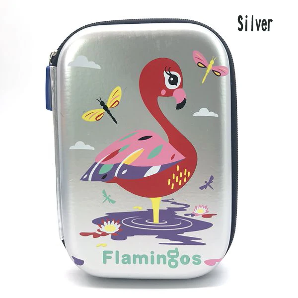 Silver flamingo Пенал Estuche Эсколар Kalemlik животного КАЛЕМ Kutusu Estuches Para El колеги коробка школы Kawaii карандаш большой единорог - Цвет: Silver flamingo