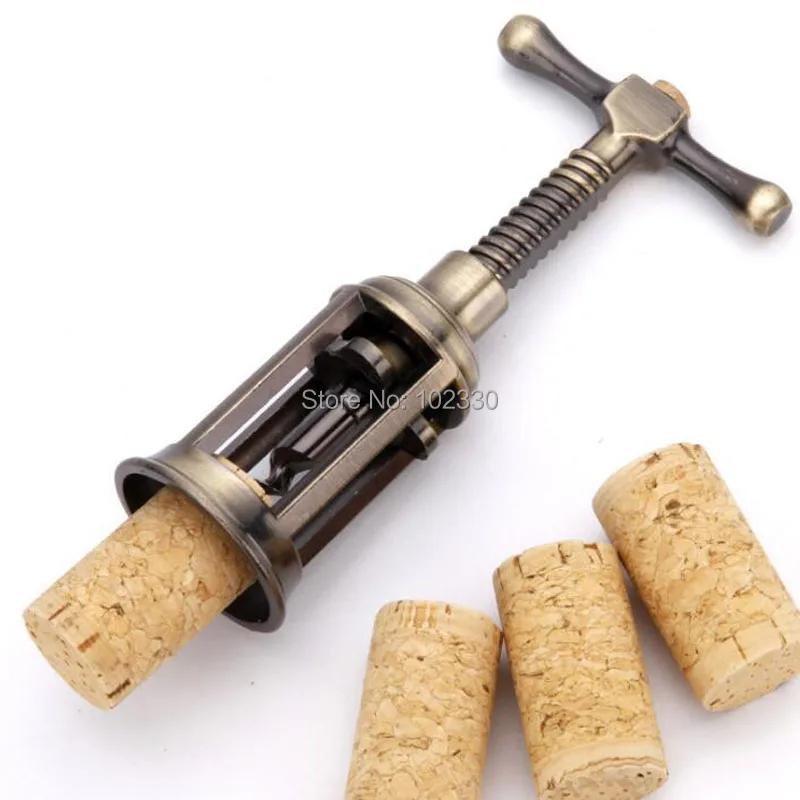 Koop 50 Stks Retro Rode Wijn Flesopener Zinklegering Corkscrew Cork Puller Remover Champagne Opener Antiek Brons
