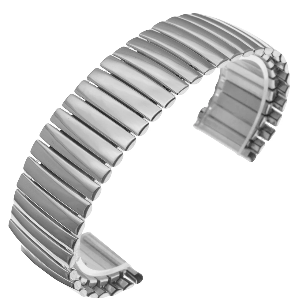 Stainless Steel Watch Band 12mm 14mm 16mm 18mm 20mm 22mm 24mm Elastic Strap Loop Wrist Expansion Belt Strech Bracelet black