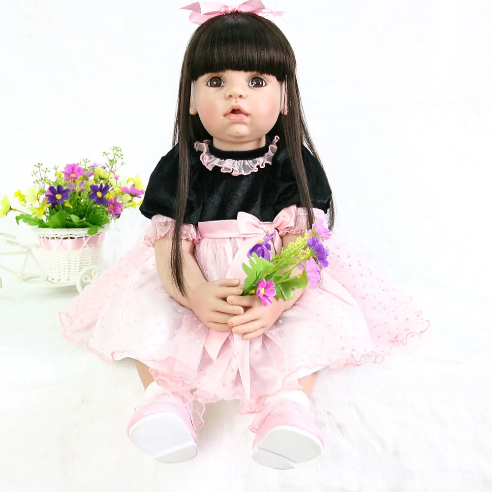 

New 60cm Silicone Reborn Babies Lifelike Toddler Angel Baby Bonecas Girl Doll Bebe Reborn Brinquedos Silicone Toys For Kids Gift