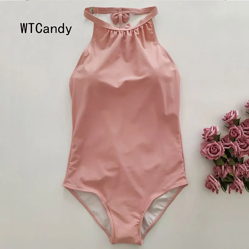 WTCandy пикантная с вырезом на спине и бантом Одна деталь Плавание одежда Для женщин