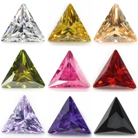size 3x310x10mm triangle shape various color cubic zirconia stone loose cz stones 5a synthetic gems for jewelry