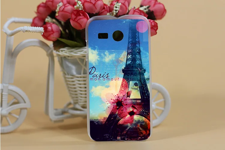 Крышка-чехол высокого качества с принтом Эйфелевой башни ДЛЯ MOTO G XT1031 XT1032 / чехол с рисунком для на
