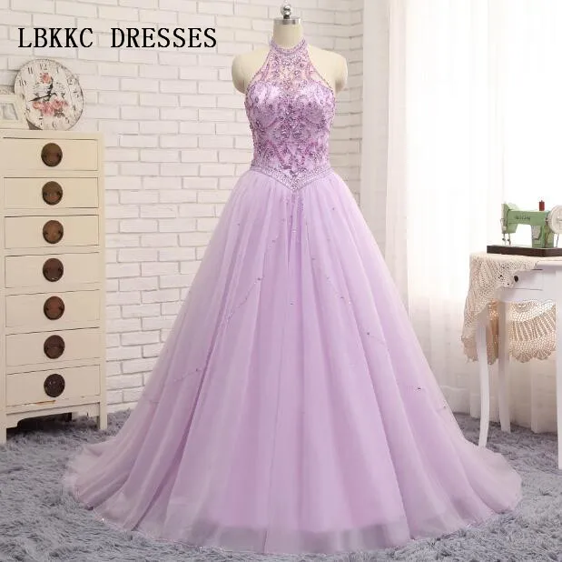 

Liac Quinceanera Dresses Purple Tulle With Beaded Sweet 16 Ball Gowns Floor Length Vestidos De Quinceanera Largos 2017