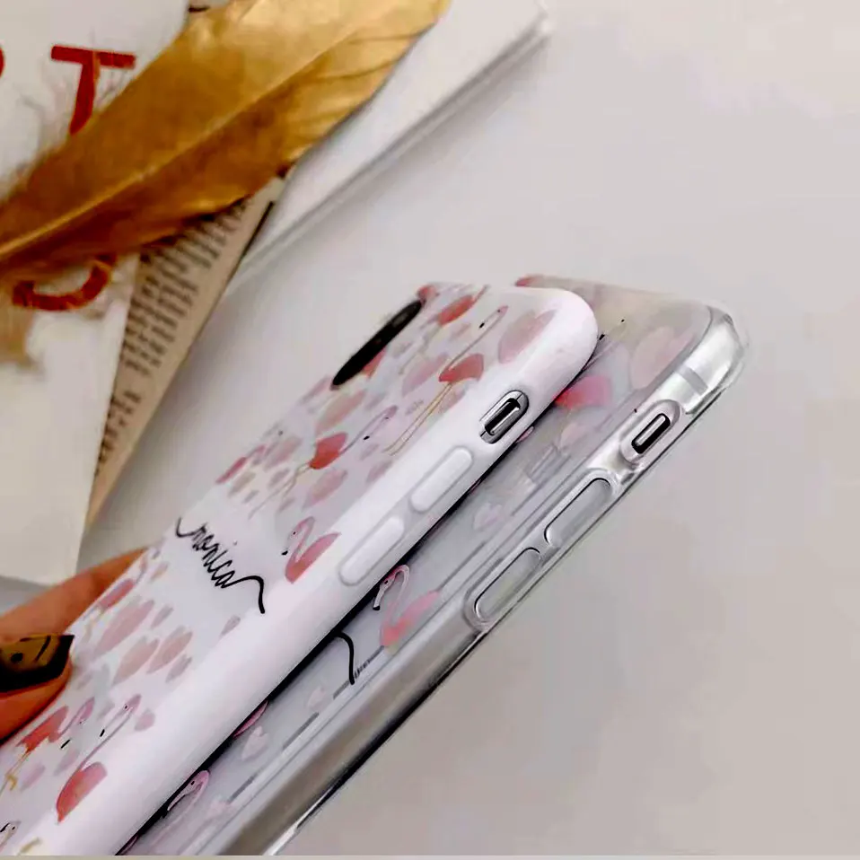 Мода Фламинго чехол для телефона iPhone 6S x 7 8 силиконовый случаи задняя крышка 6 Plus
