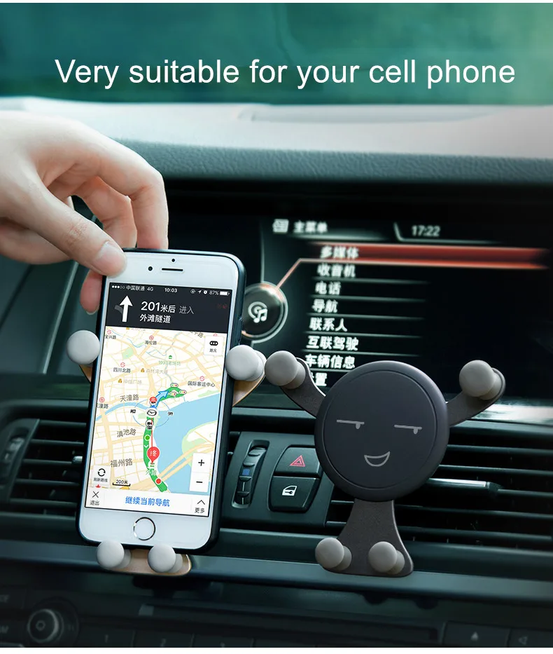 Универсальный автомобильный держатель для телефона Smile Face с креплением на