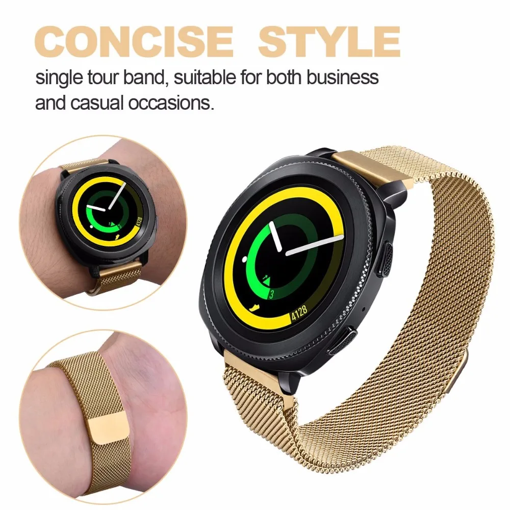 Миланский ремешок для часов 18 мм/20 мм/22 мм для samsung Galaxy Watch Active/42/46 мм Шестерни S3 S2 Amazfit Bip huawei GT 2 Сталь ремешок на запястье