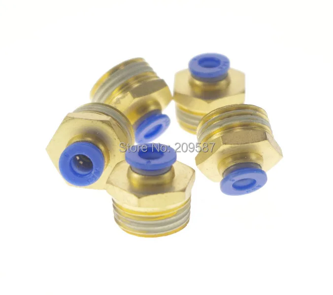 

(5) Pneumatic Push In Tube OD 12mm x 1/2" BSPT Threaded Male Jointer Connectors