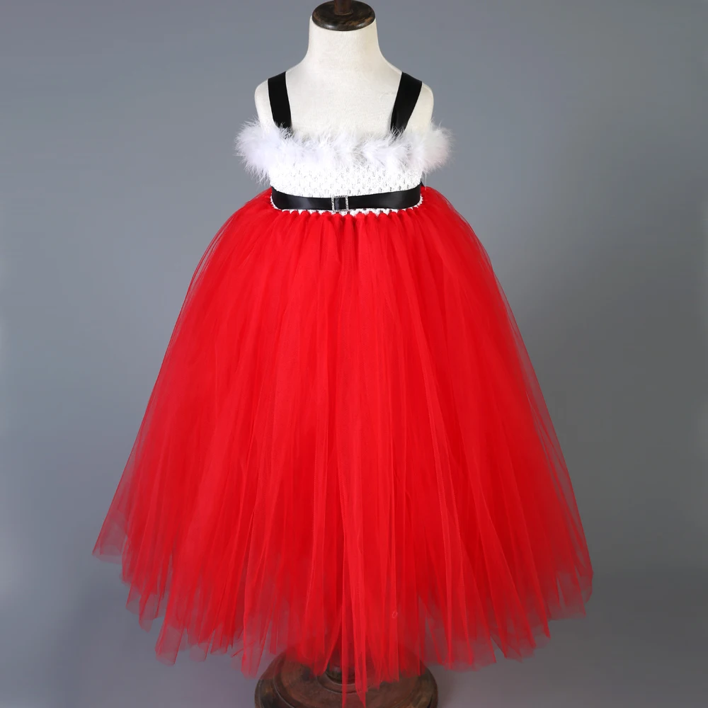 Kids Girls Christmas Party Dresses Costumes Red Snowflake Tutu Dress Children Clothing Fancy Xmas New Year Tulle | Детская одежда и