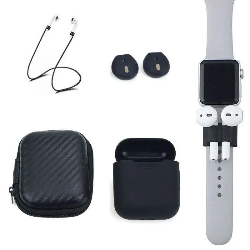 5 в 1 коробка для хранения гарнитура чехол Airpods наушники + шейный ремешок держатель