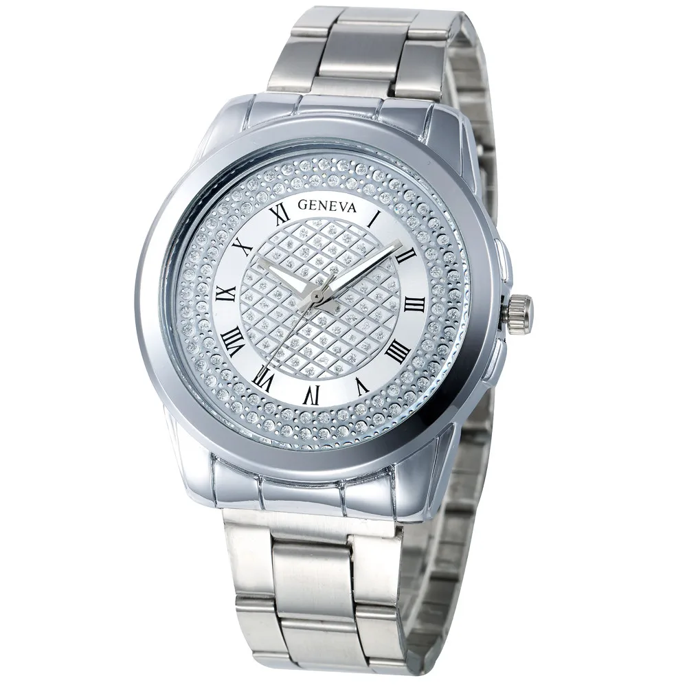 

Geneva Luxury Rhinestone Watch Women Watches Fashion Ladies Stainless Steel Watch Women's Watches Clock Reloj Mujer Montre Fi