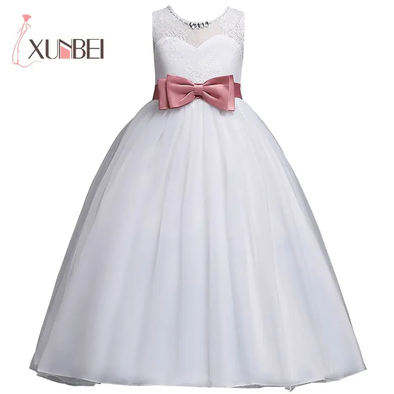 New Arrival Princess Lace Flower Girl Dresses Big Bow Ball Gown Girls Pageant First Communion Party Dress | Свадьбы и торжества
