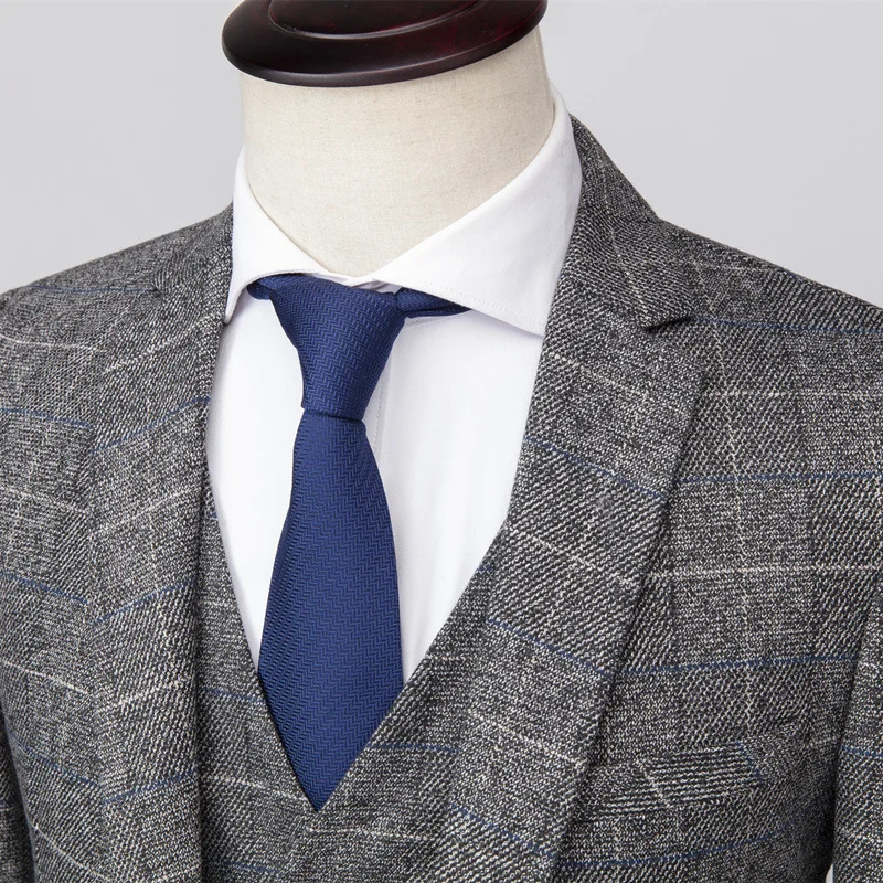 Plyesxale в Корейском стиле клетчатые костюмы для мужчин Slim Fit 3 предмета жениха