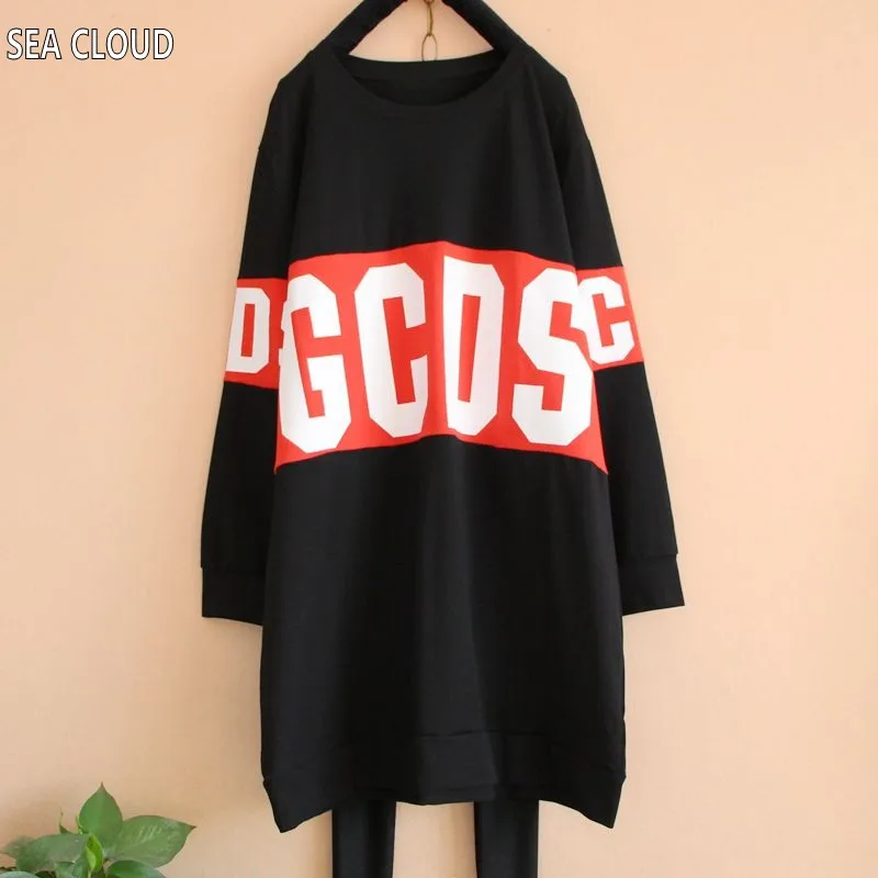 

82 big size clothing loose long design spring t-shirt female long-sleeve basic shirt letter patchwork cotton t-shirt