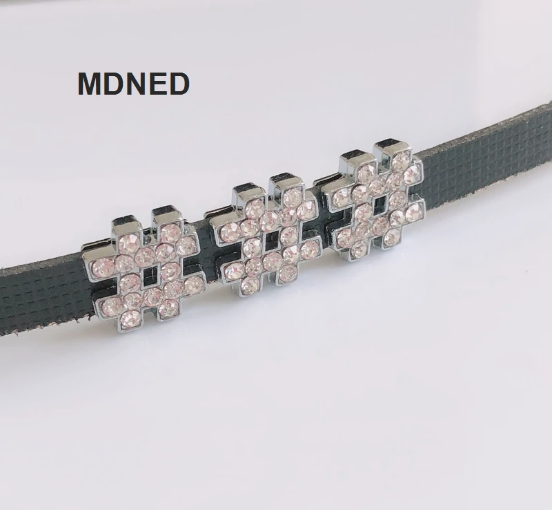 10pcs DIY accessory Rhinestone 8mm #Note Slide Charms 8MM Collar Wristband | Украшения и аксессуары