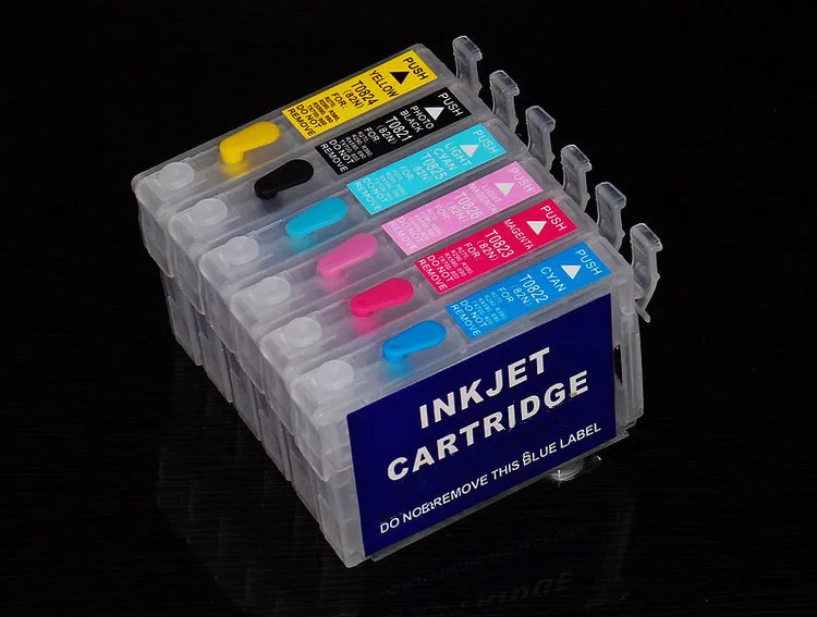 T0801 T0806 многоразового картридж для Epson R265 R360 RX560 RX585 RX685 P50|Чернильные картриджи| |