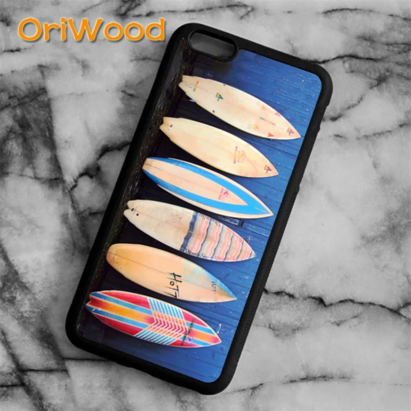 OriWood доска для серфинга винтажный выравненный на синей стене чехол iPhone 5 6s 7 8 plus X XR