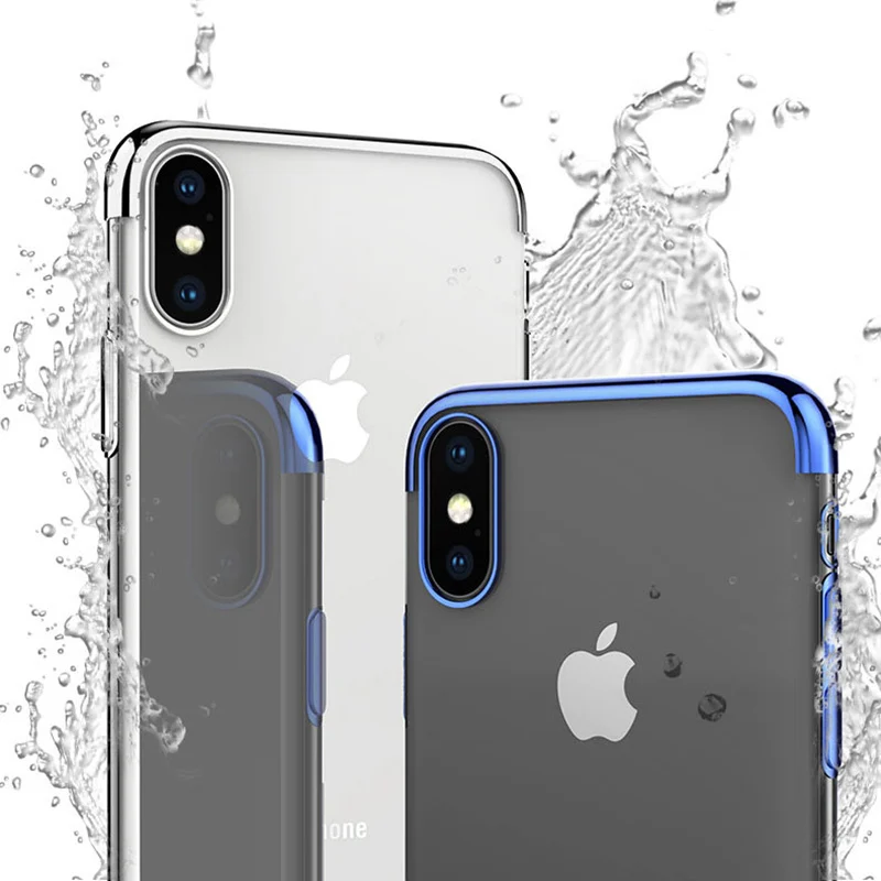 Роскошный прозрачный чехол из ТПУ для iPhone X XS Max XR 5 5S SE 6 6S 7 8 Plus мягкий силиконовый