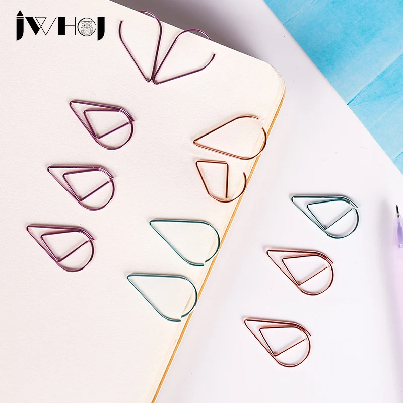 10 шт./лот большие цветные бумажные зажимы в форме капель металлические закладки