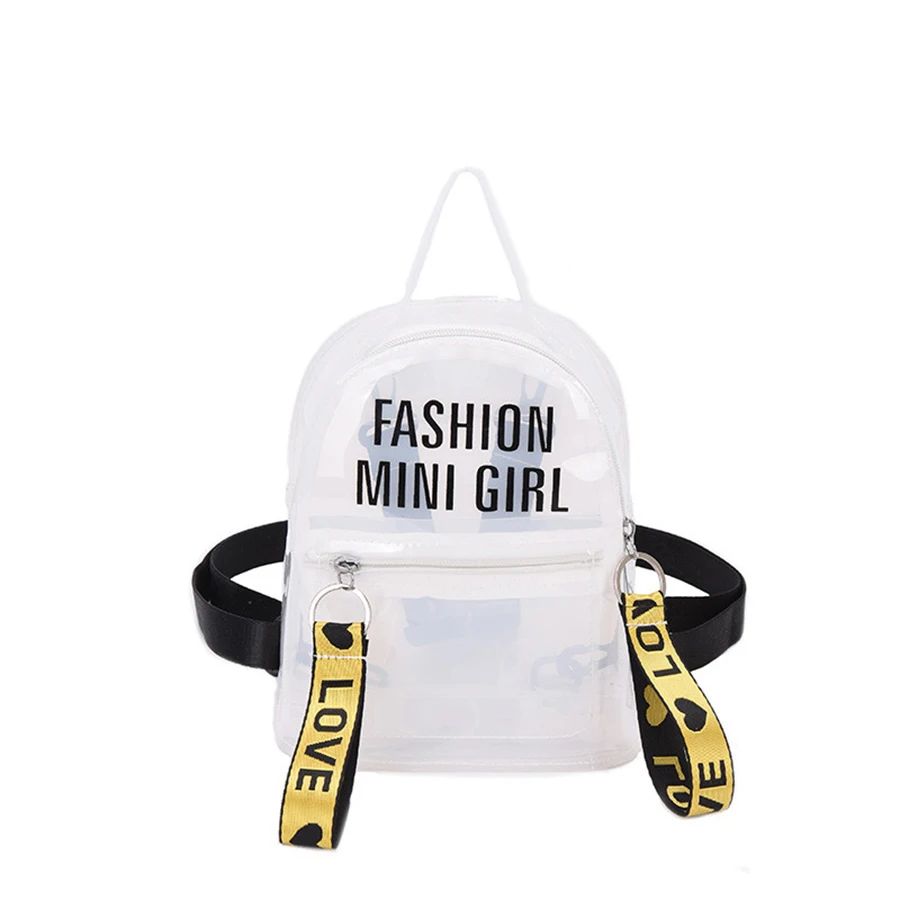 Прозрачный рюкзак Женская мини сумка ПВХ на молнии новый корейский стиль