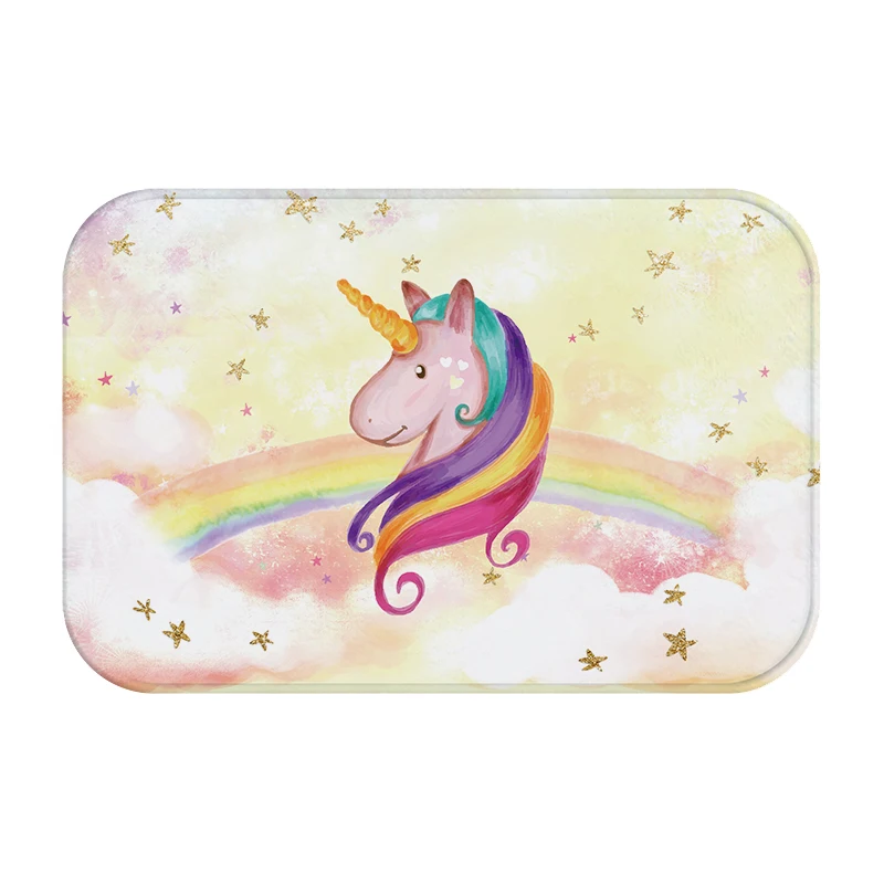 birthday gift cartoon 3d unicorn hallway welcome floor mats print bathroom kitchen carpet house doormats living room tapete rug free global shipping