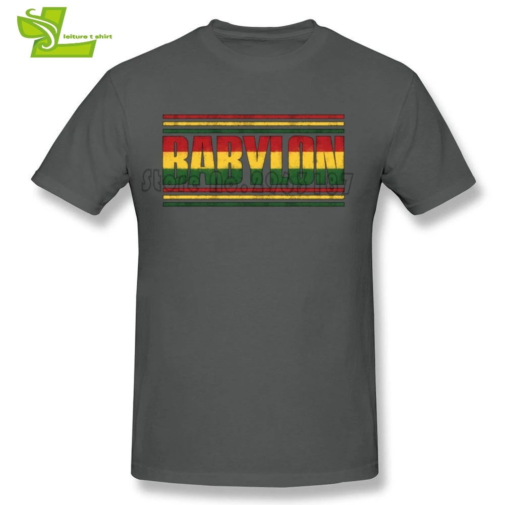Babylon Rasta Reggae Мужская футболка с принтом удобные мужские топы коротким рукавом и