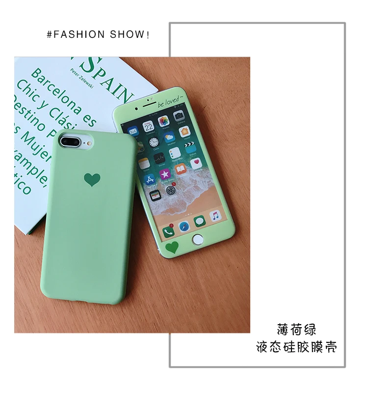 Жидкий силиконовый чехол для iPhone XS Max + закаленное стекло Передняя пленка X XR 7 8 6s