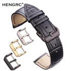 Ремешок для наручных часов мужскойженский, прочный браслет из натуральной воловьей кожи со стальной пряжкой, чёрный коричневый, 18 19 20 21 22 24 мм