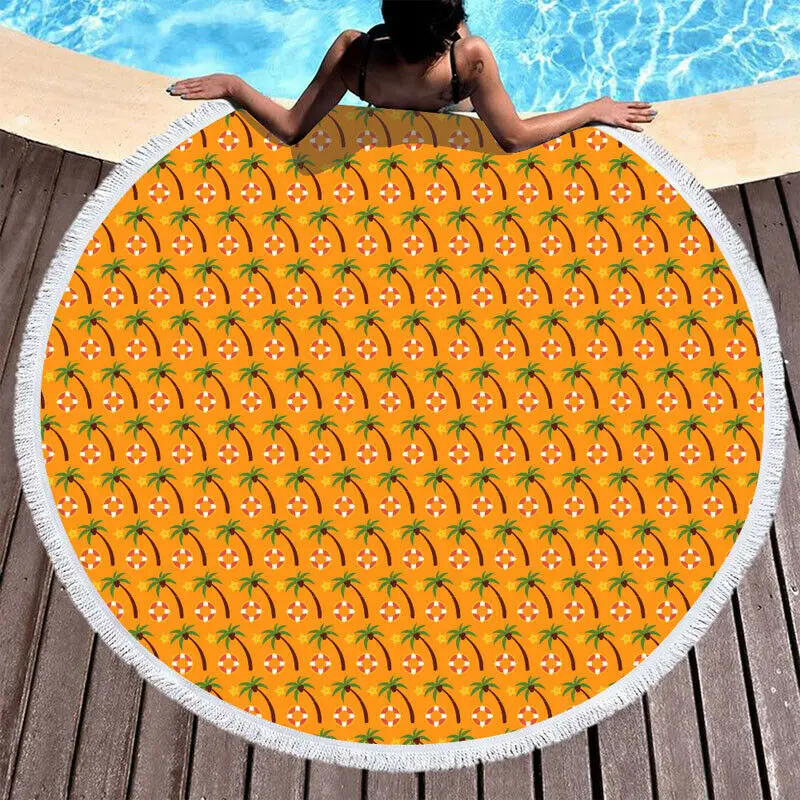 Круглое пляжное покрывало в богемном стиле с мандалой коврик для йоги хиппи