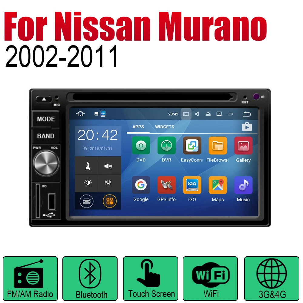 Android 2 Din Auto Radio DVD For Nissan Murano 2002~2011 Car Multimedia Player GPS Navigation System Radio Stereo