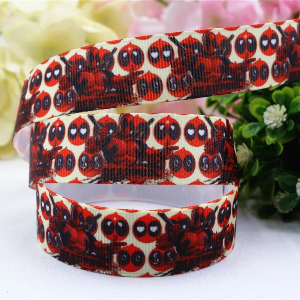 165330 22mm Cartoon Superhero Series Printed grosgrain ribbon DIY handmade Hair accessories Material wedding gift wrap | Дом и сад