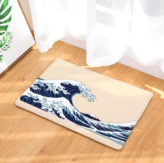 Japan Fuji Mountain Lucky Cat Doormat Bath Kitchen Carpet Decorative Anti-Slip Mat Room Car Floor Bar Rugs Door Home Decor Gift | Дом и сад