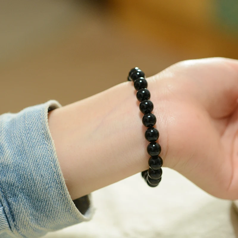 Браслеты ручной работы из черного оникса и агата черный браслет натурального