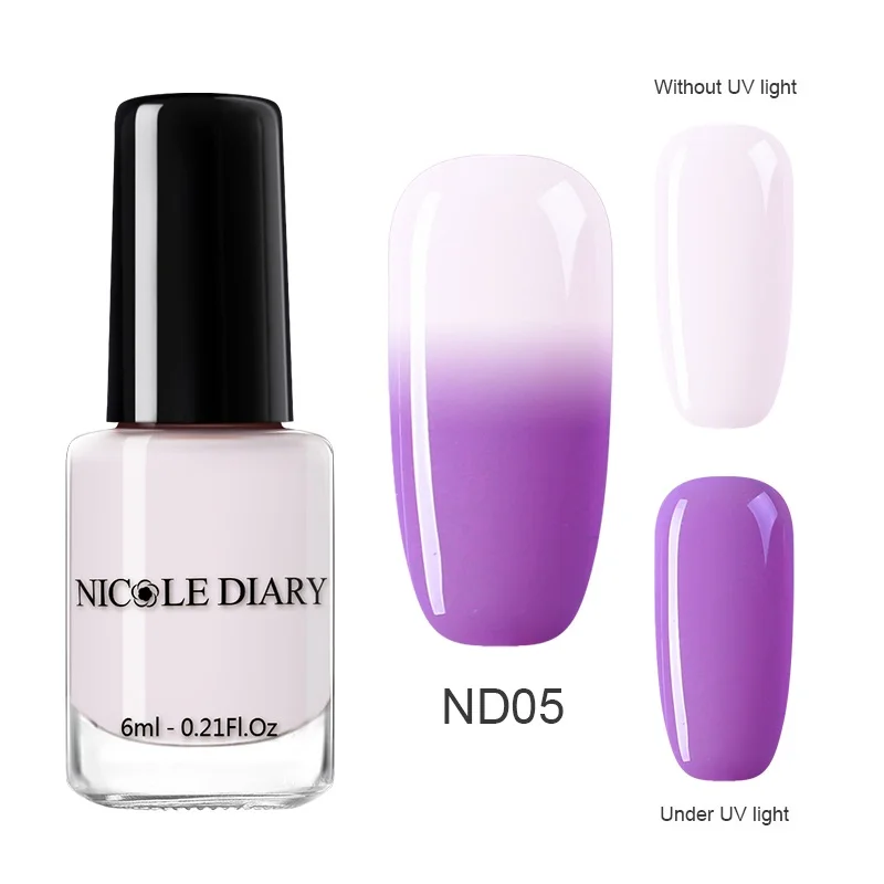 ND05 NICOLE DIARY 6 мл Отшелушивающий лак для ногтей, чувствительный к солнечному свету, меняющий цвет, лак для ногтей, цветной лак для маникюра, лак для ногтей - Цвет: ND05