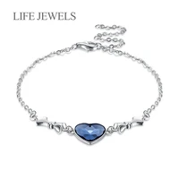 authentic100 925 sterling silver crystal bracelet zircon charm l women luxury silver valentines day gift jewelry 18092