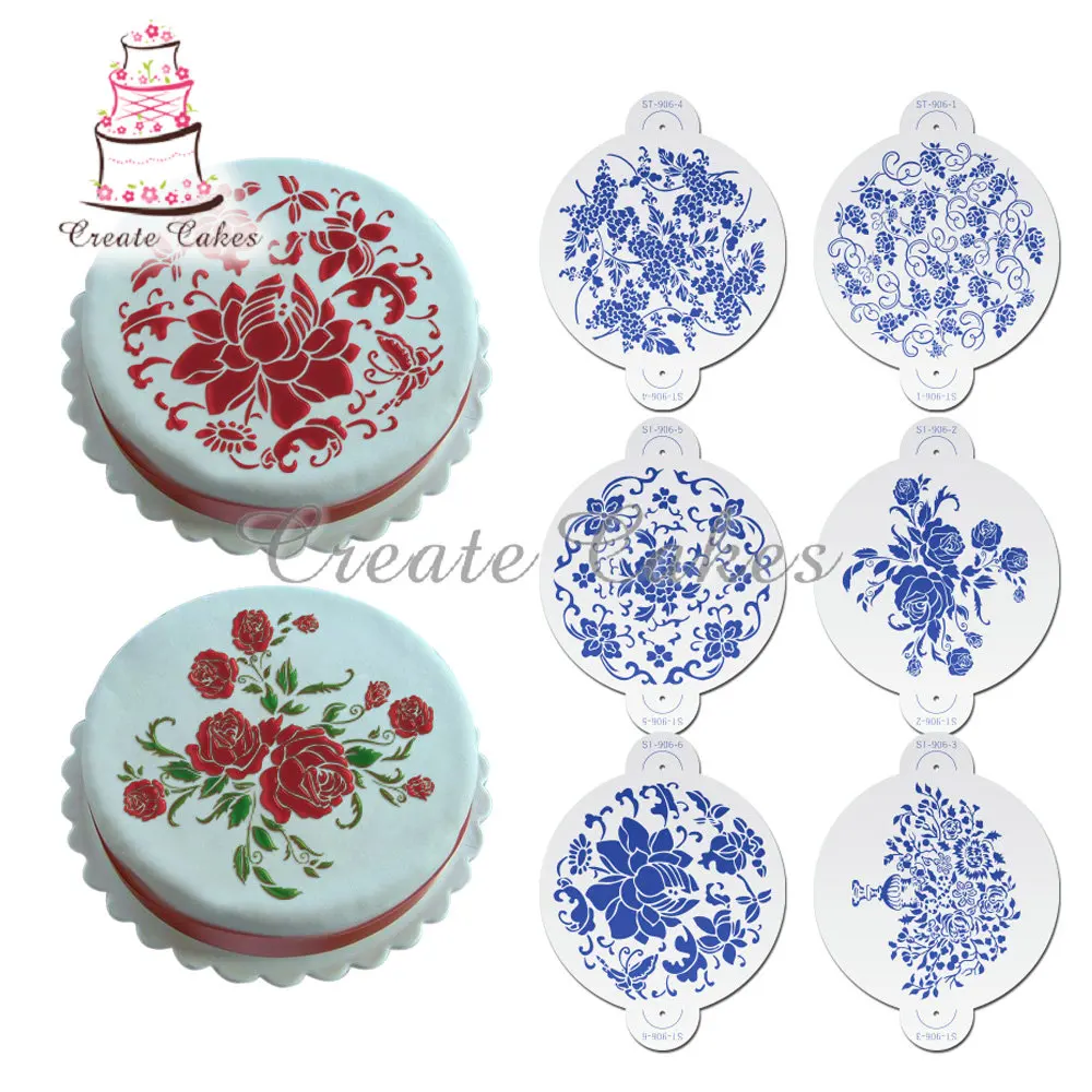Набор трафарет для торта в китайском стиле 6 шт. украшения тортов цветов помадки
