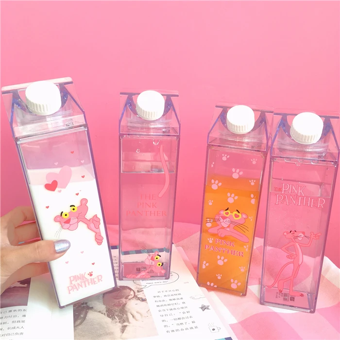 Flamingo Milk Water Bottle Plastic Creative Sport Drinkware Cycling Camping Hiking My Drink Bottle Shaker Portable Kettle