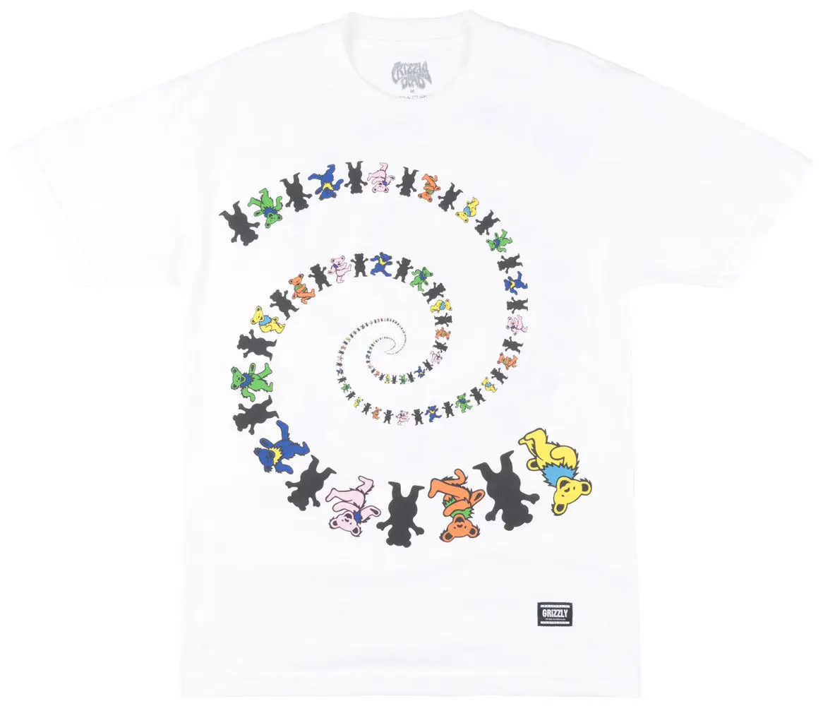 Grizzly Griptape x Grateful Dead приятной поездки Футболка мужская белая 2017|grateful dead|t-shirt mengrizzly