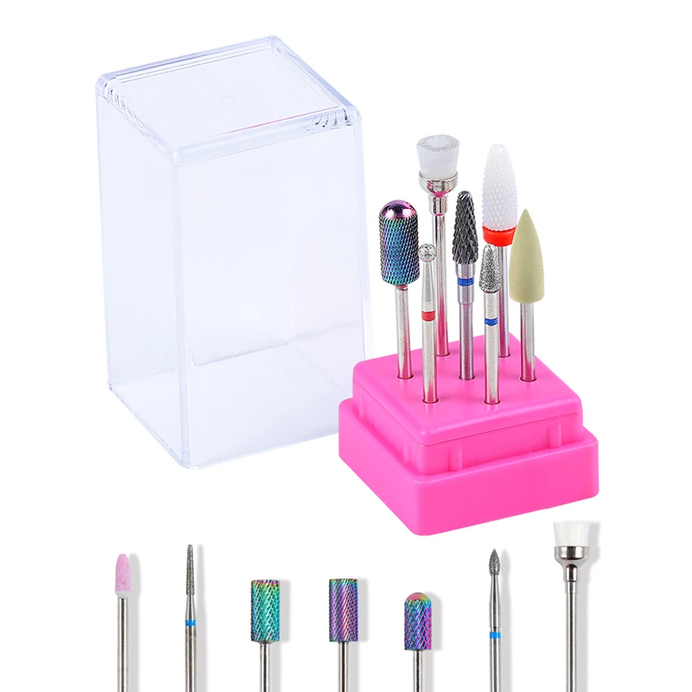 Набор фрез для маникюра из карбида вольфрама 7 шт. фрезы с держателем дизайна