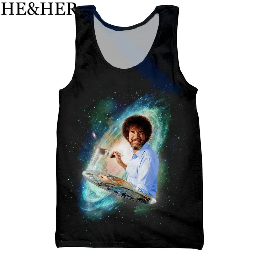 Bob ross 3D Печатный Топ на бретелях для мужчин модный крутой летний топ и женщин