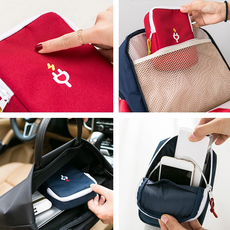 HMUNII Cartoon Digital Bag Data Lines Power Bank Package Portable Multi-function Travel Pouch Case bag | Багаж и сумки