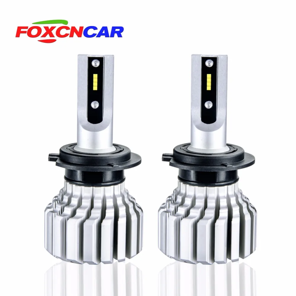 Светодиодсветодиодный фары Foxcncar 72 Вт чипы CSP H4 H7 автомобильные мини без