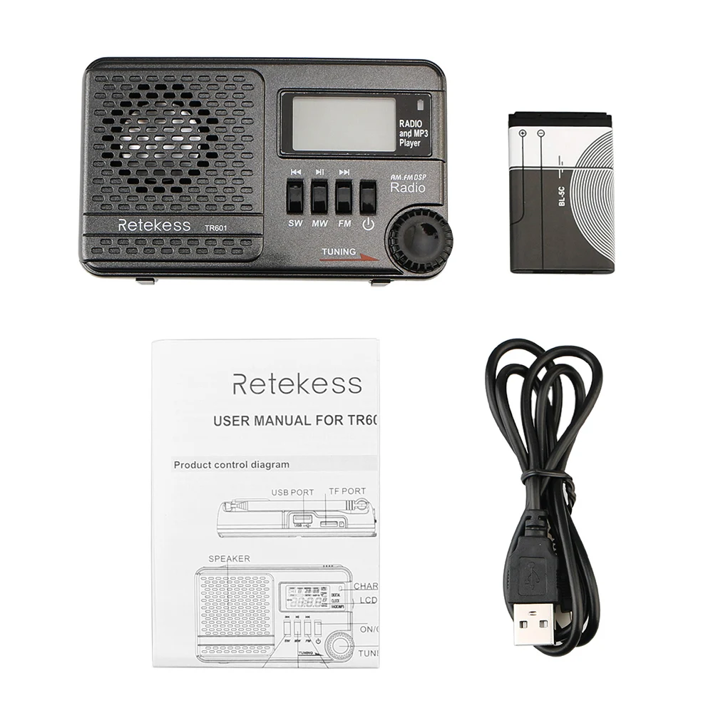 Retekess TR601 FM/AM/SW радио многополосный цифровой стерео радио приемник ж/MP3 колонки наушники Выход Время антенна дисплея радио