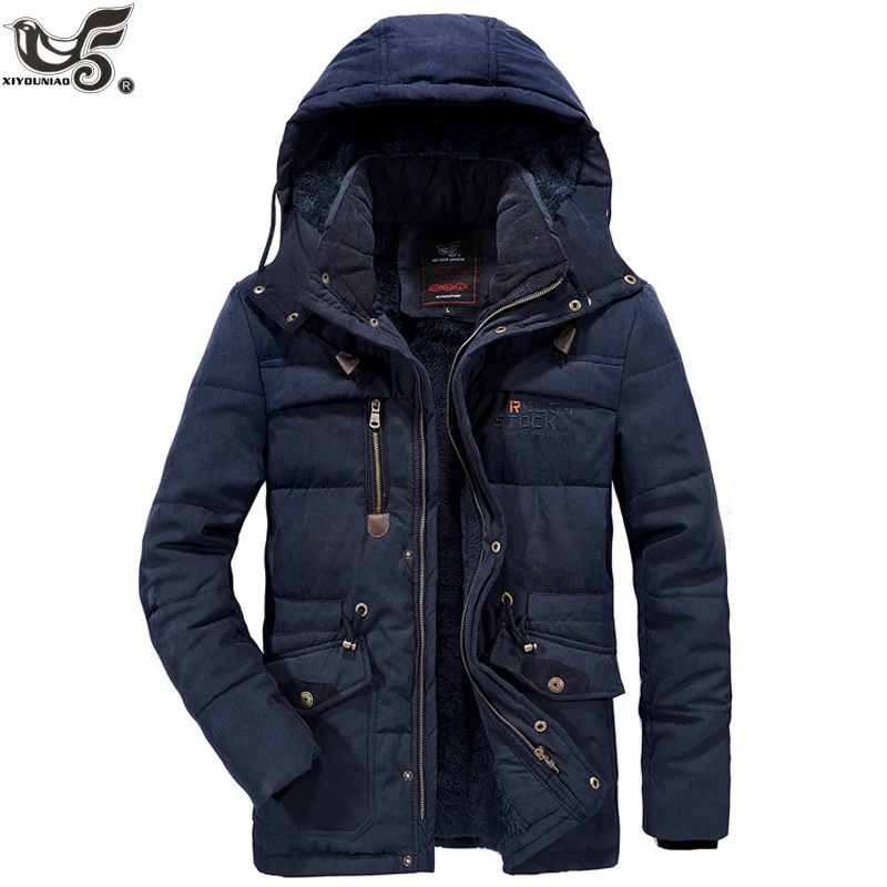 Зимняя куртка XIYOUNIAO размера плюс L ~ 7XL 8XL Толстая Теплая мужская ветровка со