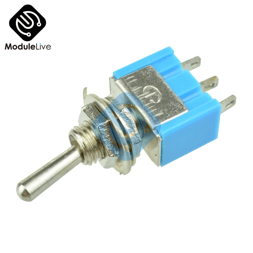 10 шт. DIY 3 Pin P Mini 6A SPDT 3A 250V AC 125V MTS 102 2 Позиции вкл н переключатель модуль выключателя c
