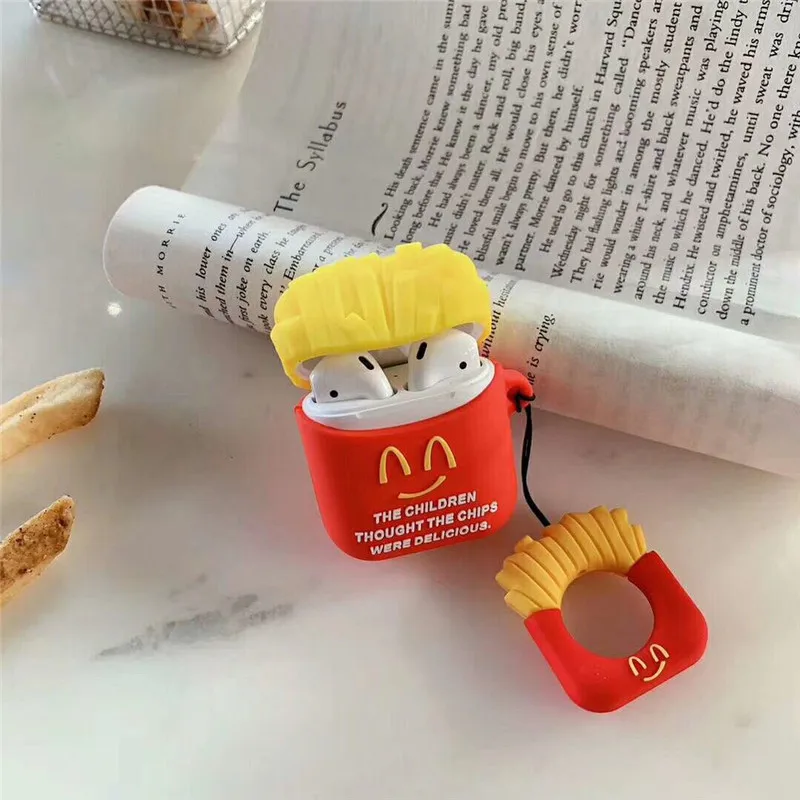 Милый 3D мультфильм печенья Elmo медведь cony Burger силиконовые наушники чехол для Apple Airpods аксессуары коробка сумка