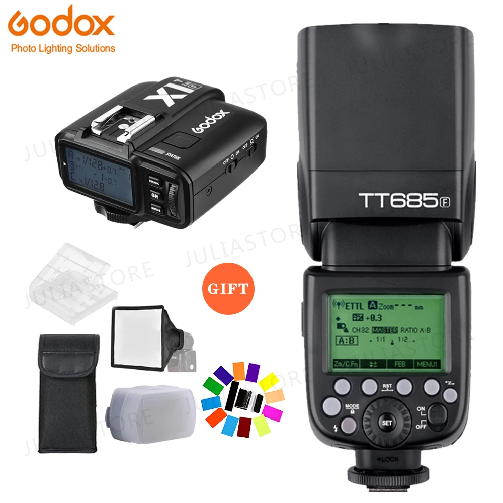 Godox TT685F 2 4G HSS TTL GN60 Вспышка Speedlite + X1T F комплект передатчика триггера для Fuji X Pro1/X Pro2/X