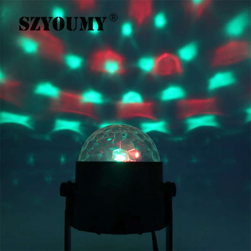 

SZYOUMY 20Pcs Best Promotion Mini RGB LED Crystal Magic Ball Stage Effect Lighting Lamp Party Disco Club DJ Light Show US Plug
