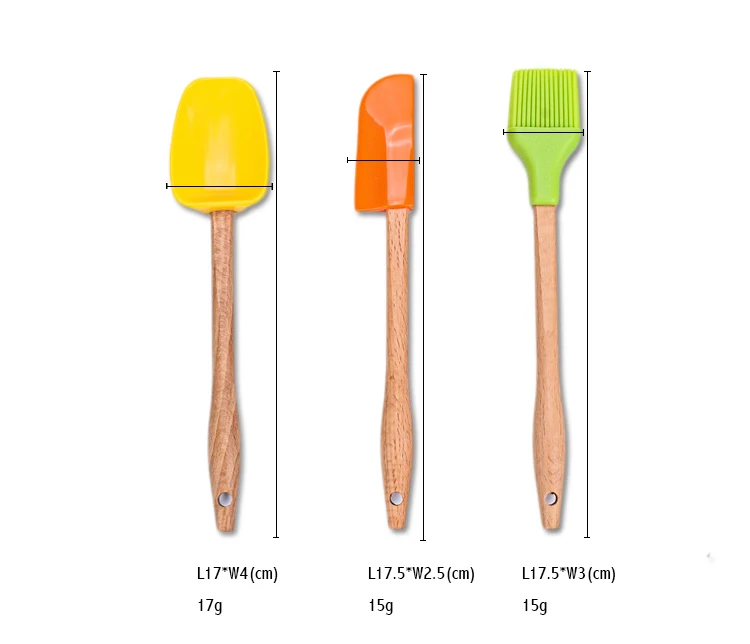 3 шт./компл. красочные силиконовые насадки для посуды Кондитерские лопатки и